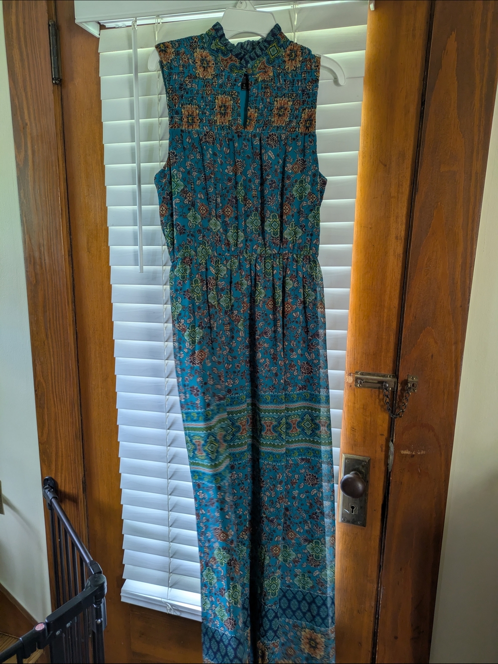 Love Reign Teal Floral Maxi Dress